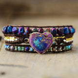 Bracelet en cuir Boho - Charmes de danse de la lune