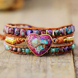 Bracelet en cuir Boho - Charmes de danse de la lune