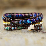 Bracelet en cuir Boho - Charmes de danse de la lune