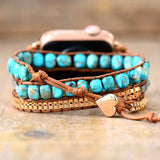 Turquoise Boho Apple Watch-bandje vrouw