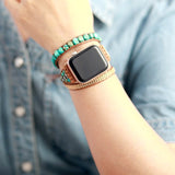 Turquoise Boho Apple Watch-bandje vrouw