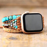 Turquoise Boho Apple Watch-bandje vrouw