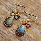 Borealis Labradoriet Steen Druppel Oorbellen - Moon Dance Charms