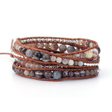 Beaded Leather Wrap Bracelet
