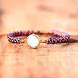 Calm Amethyst & Opal Beaded Bracelet - Moon Dance Charms