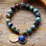 Beruhigendes Chrysokoll-Stretch-Armband – Mondtanz-Charms