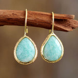 Amazoniet lapis lazuli en rhodoniet natuursteen haak oorbellen - Moon Dance Charms