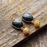 Empowerment Schwarze Onyx Tropfen Ohrringe – Mondtanz Charms