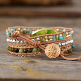 Bracelet enroulé en jaspe et jade
