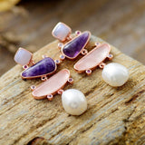Boucles d'oreilles déesse d'eau douce en perles - Moon Dance Charms