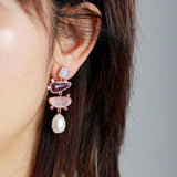 Boucles d'oreilles déesse d'eau douce en perles - Moon Dance Charms