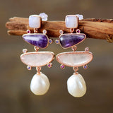 Boucles d'oreilles déesse d'eau douce en perles - Moon Dance Charms