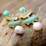 Boucles d'oreilles déesse d'eau douce en perles - Moon Dance Charms