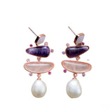 Boucles d'oreilles déesse d'eau douce en perles - Moon Dance Charms