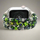Green beaded Apple watch band For Women