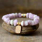 Hamsa Ward Kunzite Stone Bracelet Bliss - Moon Dance Charms