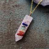 Handgemaakte Chakra Kristallen Ketting Met Gedraad Omhulde Hanger - Moon Dance Charms