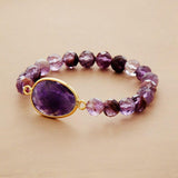 Bracciale con perline curative di ametista
