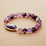 Bracciale con perline curative di ametista