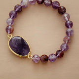 Bracciale con perline curative di ametista