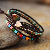 Heart Chakra Spiritual Leather Wrap Bracelet - Moon Dance Charms