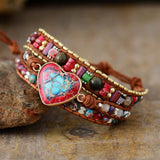 Boho Wickelarmband mit Steinmix