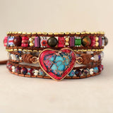 Boho Wickelarmband mit Steinmix