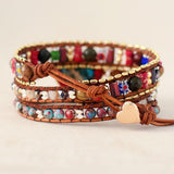 Boho Wickelarmband mit Steinmix
