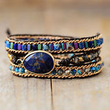 Intuition Leather Wrap Bracelet with Sodalite - Moon Dance Charms