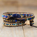 Intuition Leather Wrap Bracelet with Sodalite - Moon Dance Charms