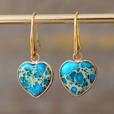 Jaspis-Herz-Energie-Ohrringe – Mondtanz-Charms