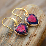 Jaspis-Herz-Energie-Ohrringe – Mondtanz-Charms