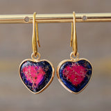 Jaspis-Herz-Energie-Ohrringe – Mondtanz-Charms
