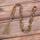 Jasper Knotted Mala necklace