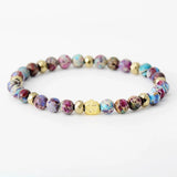 Pulsera de Piedra Jaspe Lavanda - Charms Danza de la Luna