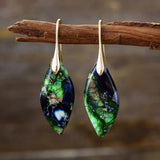 Jaspis-Blatt des Lebens-Stein-Ohrringe – Mondtanz-Charms