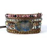 Labradoriet 5-Laagse Wikkelarmband - Moon Dance Charms