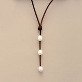 Gargantilla Collar de Cuero y Perlas - Moon Dance Charms