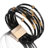 Luipaard leren wikkelarmband
