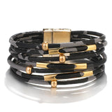 Luipaard leren wikkelarmband