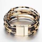 Luipaard Leren Wikkelarmband - Moon Dance Charms