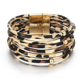 Leopard Leather Wrap Bracelet