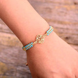 Lotus Charm Turquoise Beaded Bracelet - Moon Dance Charms