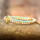 Lotus Charm Beaded Bracelet