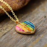 Regenbogenherzförmige Charm-Halskette