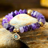 Pulsera Lucky Evil Eye & Amatistas - Moon Dance Charms
