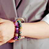 Pulsera Lucky Evil Eye & Amatistas - Moon Dance Charms