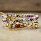 Lucky Jasper Beaded Vegan Wrap Bracelet - Moon Dance Charms