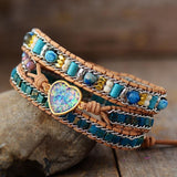 Opal Leather Wrap Bracelet