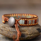 Majestic Leather Beaded Cuff Bracelet - Moon Dance Charms